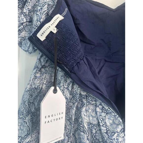 English Factory Blue Medallion Floral Olympia Mini Dress NWT Small S Tuckernuck - Picture 9 of 9